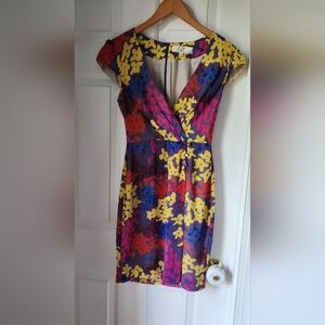 Trina Turk silk dress floral print size 2